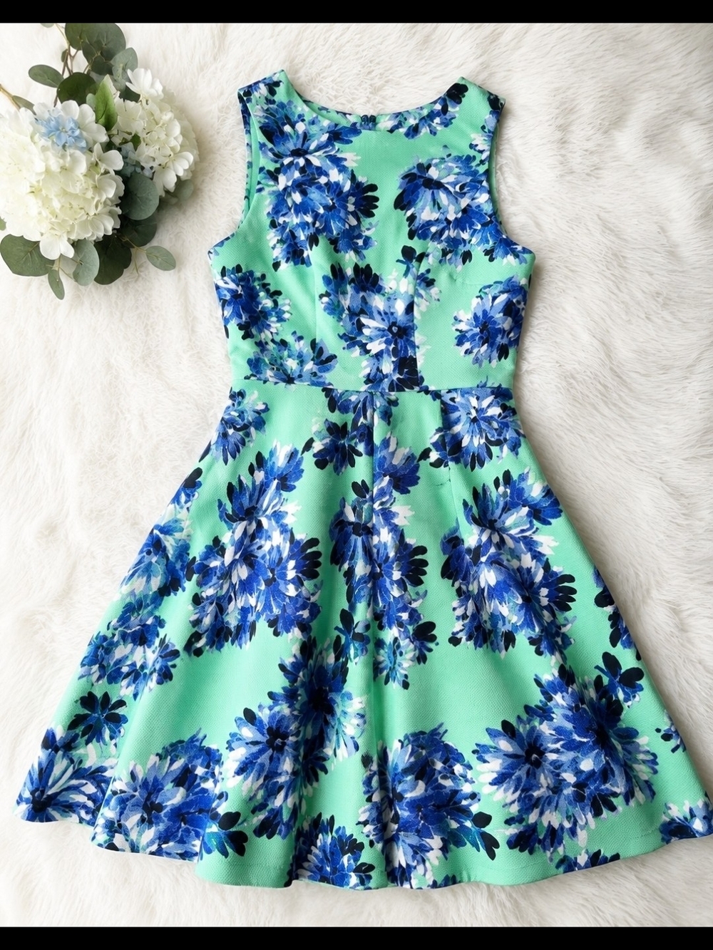 NWOT For Your Summer Parties! J.Crew Mint Floral Dress, Sleeveless W/ Pockets